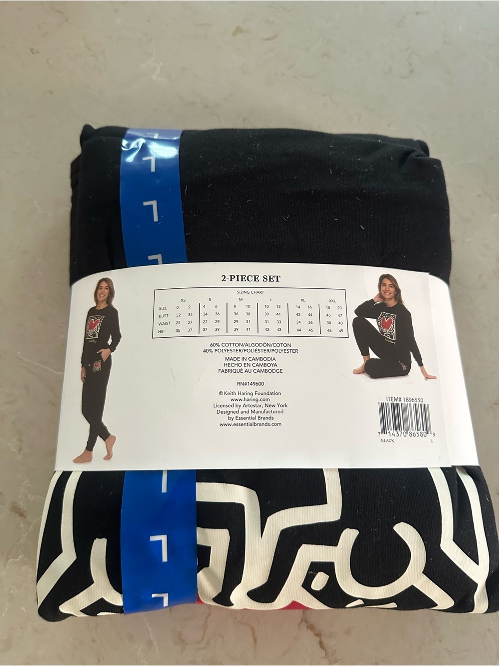 Keith Haring Ladies Black & Red Lounge Jogger Set - Picture 2 of 3